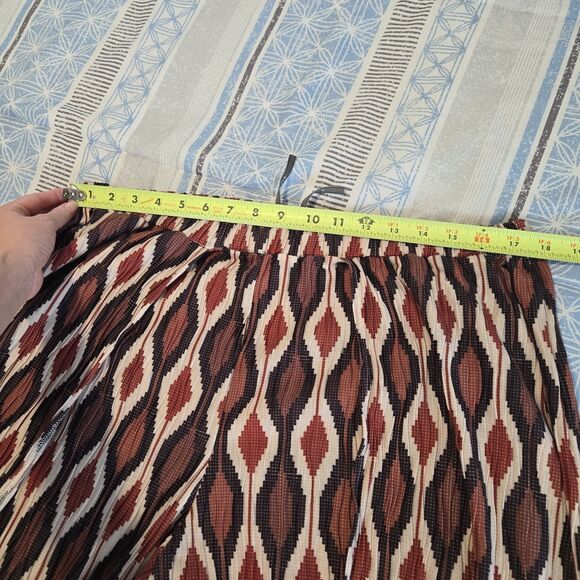Anthropologie Nami Pull On High Slits Pant Brown Geo Print XLARGE elastic waist - Picture 8 of 9